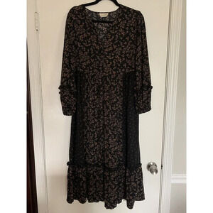 Universal Thread Peasant Floral  Boho Maxi Dress Small